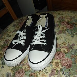 Converse Black Low-Top Canvas Sneakers with White Accents